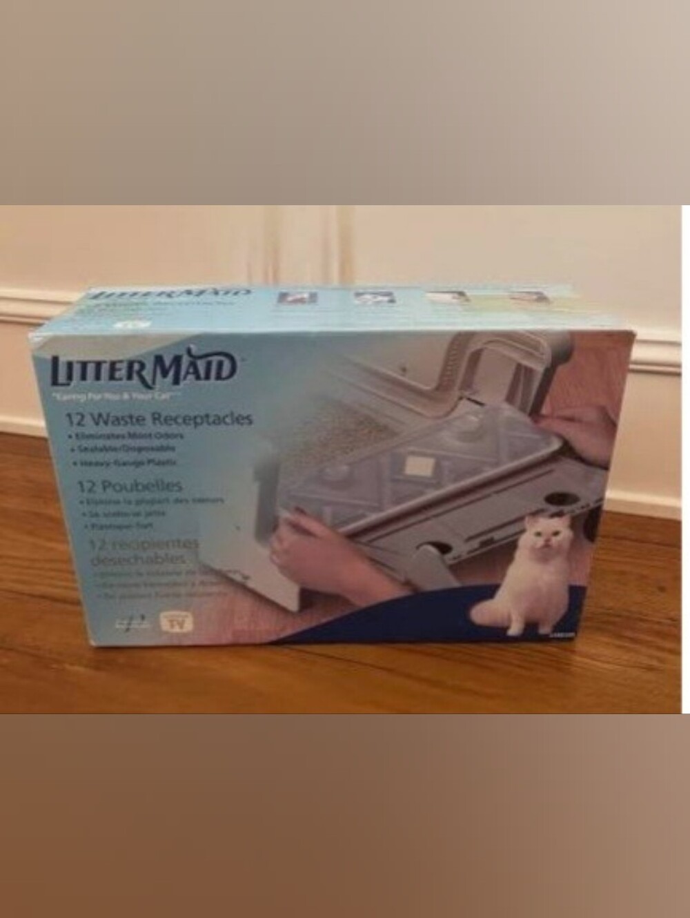 Cat Litter Receptacles with Front Access - White